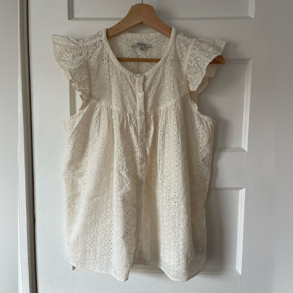 Madewell Button down eyelet blouse